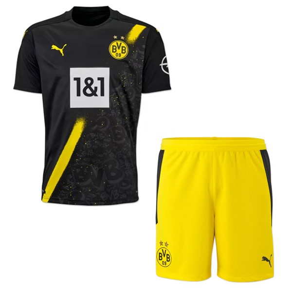 Trikot Borussia Dortmund Auswarts Kinder 2020-21 Schwarz Fussballtrikots Günstig